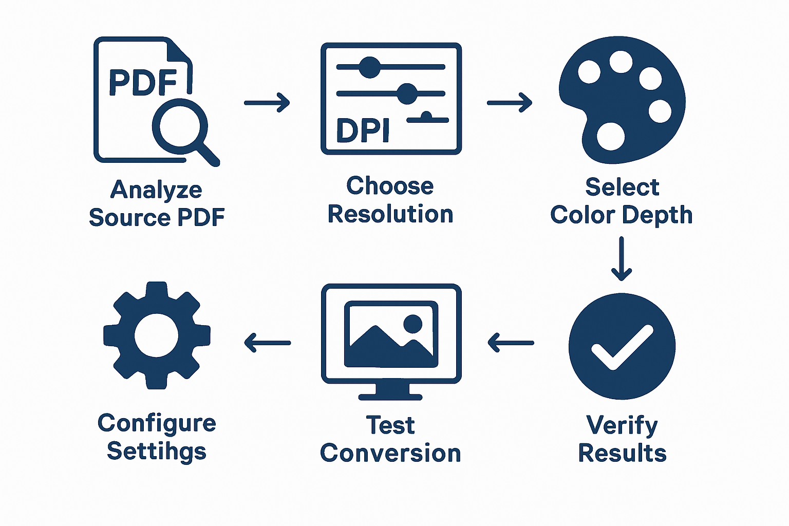 PDF to TIFF Conversion Process Steps